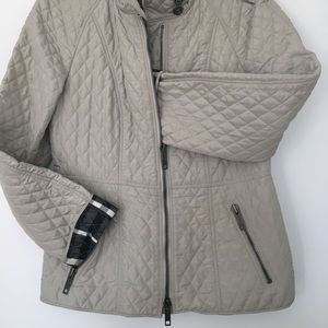 Stone Burberry Quilted Spring Jacket